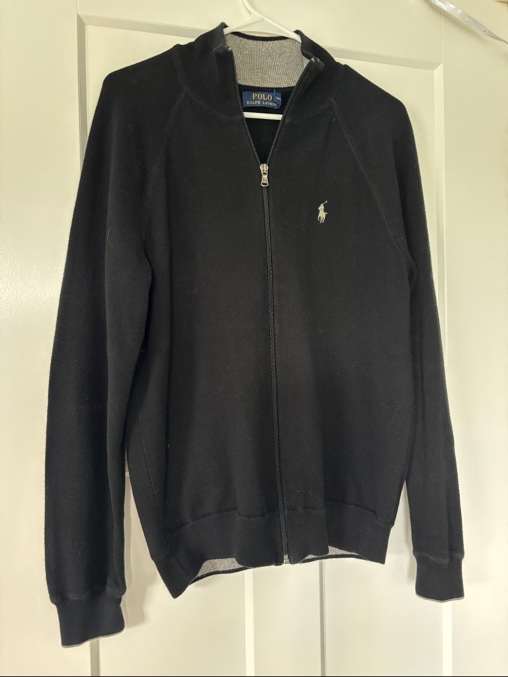 Polo by Ralph Lauren Black Full-Zip Knit Sweater